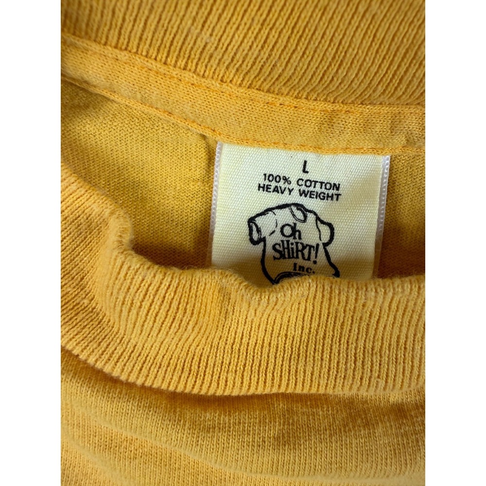 Vtg 1992 Thunder Island Beach Rules Graphic T-Shirt Yellow L Surf Skater - Picture 4 of 9